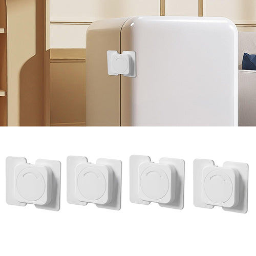 4 Pack Child Proof Refrigerator Lock - Techoln Fridge Locks for Kids with Sticky Adhesive Pads Child Proof Cabinet Locks Oven Lock Child Safety Mini Fridge Lock Freezer Lock (Rectangular)