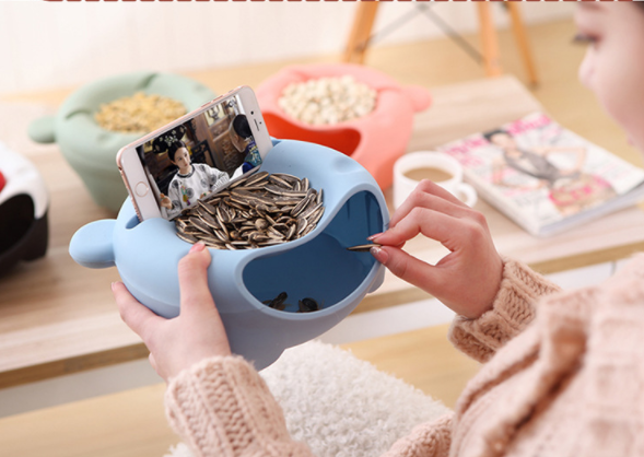 Plastic Lazy Fruit Tray, Double-Layered Cartoon Plate